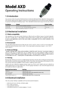 Thumbnail of document Manual - AXD Industrial Pressure Transducer